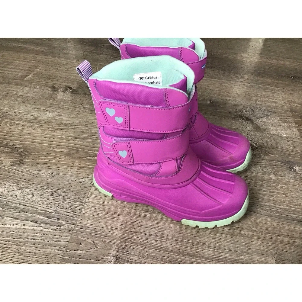 Skechers Girls Size 3 Snow Slopes Rainier WP Insulated Boots Purple Aqua 302923L